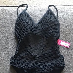 NWT: One piece Black mesh swim suit